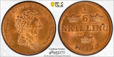 1832 1/6 Sk KM-634 MS64RB