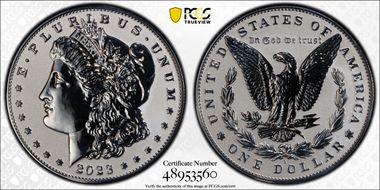 2023-S $1 Morgan Dollar Rev PR Two-Coin Reverse Proof Set PR70