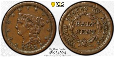 1849 1/2C XF40BN
