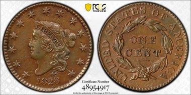 1828 1C Large Narrow Date N1BN