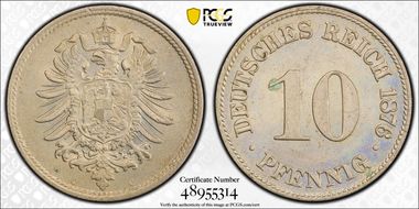 1876-C 10 Pfg J-4 MS63