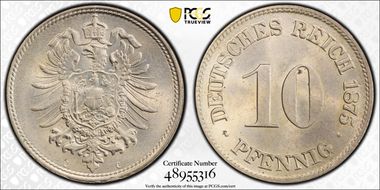 1875-C 10 Pfg J-4 MS64