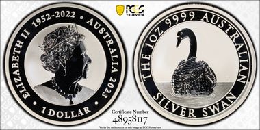 2023-P $1 Silver Swan MS69