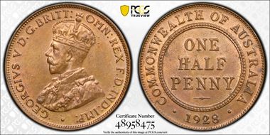 1928 1/2D MS64RB