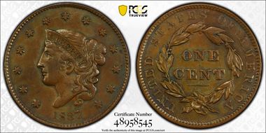 1837 1C Plain Cords, Small Letters AU55BN