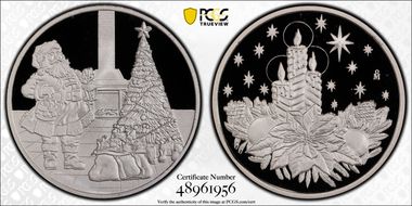 No Date-Mo Medal Santa Claus Ag PR69DCAM