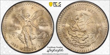 1988-Mo Onza Libertad Ag MS65