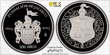 2023-Mo Medal 200 Years of Jalisco Ag PR69DCAM