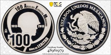 2013-Mo Medal 100th Year An. Mexican Army Ag PR68DCAM