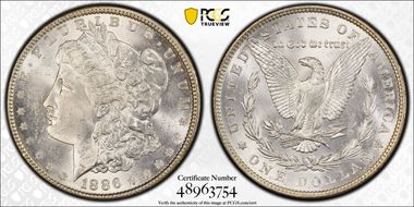 1886 $1 MS62