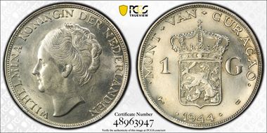 1944-D Gulden AU58