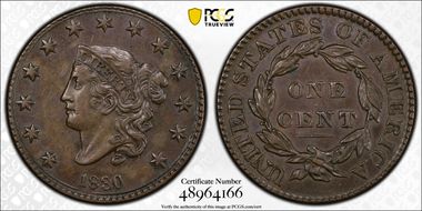 1830 1C Large Letters AU53BN