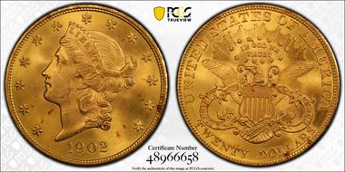 1902 $20 MS65