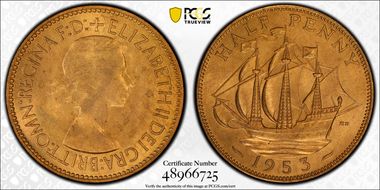 1953 1/2D S-4155 MS65RD