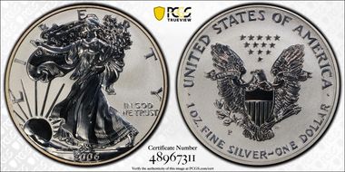 2006-P $1 Eagle-20th Anniversary Reverse Proof PR69