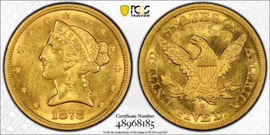 1878-S $5 MS63
