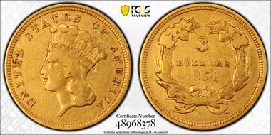 1854 $3 VF30