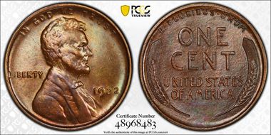 1922 No D 1C Strong Reverse MS63+ BN