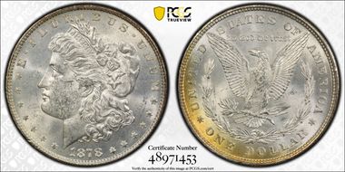 1878 8TF $1 VAM 17, Diagonal in 8 MS62