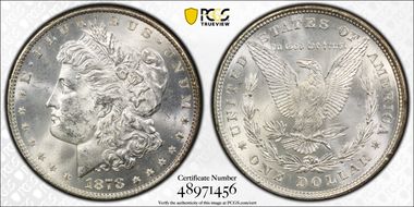 1878 8TF $1 VAM 17, Diagonal in 8 MS62