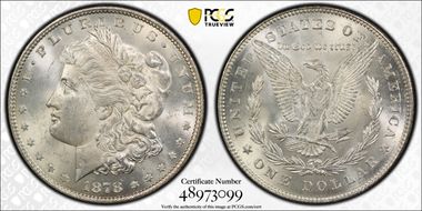 1878 7/8TF $1 Strong MS62