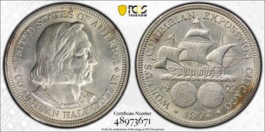 1892 50C Columbian MS63