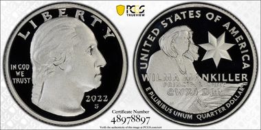 2022-S 25C Wilma Mankiller-Silver PR70DCAM
