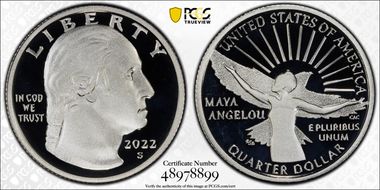 2022-S 25C Maya Angelou-Silver PR69DCAM