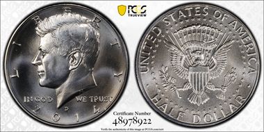 2014-D 50C Silver, 50th Anniversary Set MS70