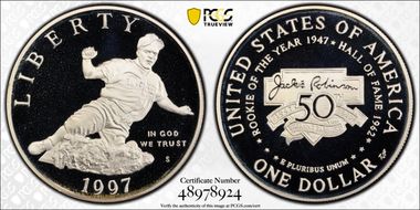 1997-S $1 Jackie Robinson PR69DCAM
