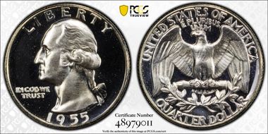 1955 25C PR68CAM
