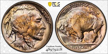 1938-D 5C Buffalo MS67