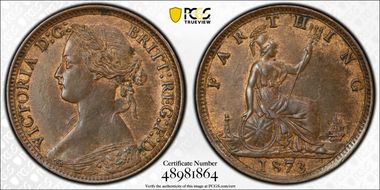 1873 1/4D S-3958 AU58BN