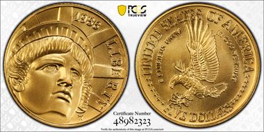 1986-W $5 Statue Of Liberty MS69