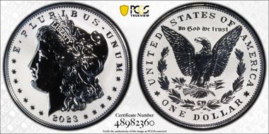 2023-S $1 Morgan Dollar Rev PR Two-Coin Reverse Proof Set PR69