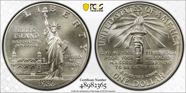 1986-P $1 Statue of Liberty MS69