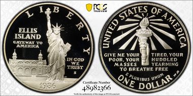 1986-S $1 Statue Of Liberty PR69DCAM