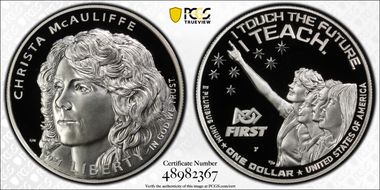 2021-P $1 Christa McAuliffe PR70DCAM