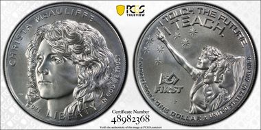 2021-P $1 Christa McAuliffe MS69