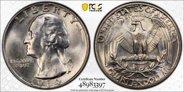 1964-D 25C Type C Reverse, FS-901 MS64