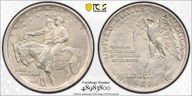 1925 50C Stone Mountain AU55