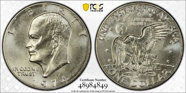 1974-S $1 Silver MS67