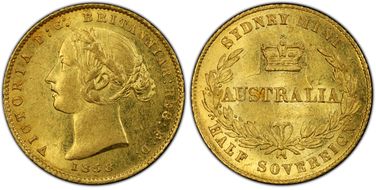 1858-SY 1/2 Sov MS62