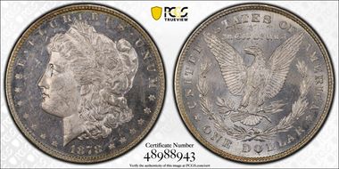 1878 8TF $1 VAM 14.7 Flake on Ear MS63PL