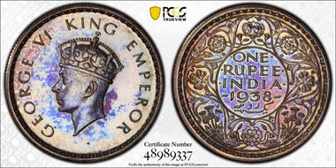 1938(C) Rupee SW-9.7 Restrike PR63