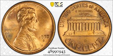 1970-S 1C Small Date MS65RD