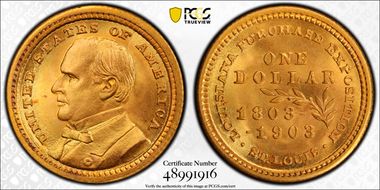 1903 G$1 LA Purchase, McKinley MS67