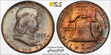 1957 50C MS67+ FBL