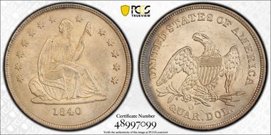 1840-O 25C No Drapery MS62