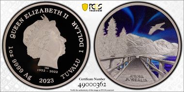 2023 $1 Aurora Borealis Colorized PR70DCAM